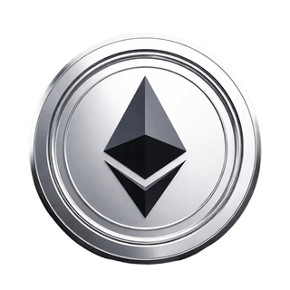 Moneda criptográfica ETH Ethereum representada como elemento gráfico flotante