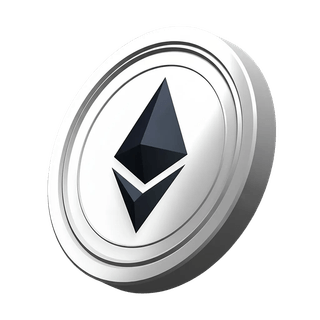 Moneda visual de Ethereum ETH con propósito decorativo en un registro de criptografía